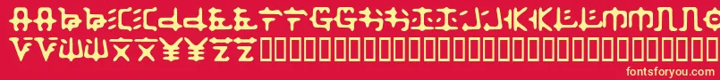 Zaibtsu Font – Yellow Fonts on Red Background