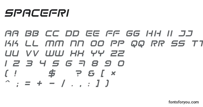 Police Spacefri - Alphabet, Chiffres, Caractères Spéciaux
