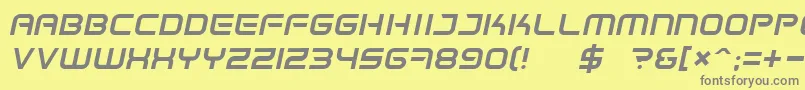 Fonte Spacefri – fontes cinzas em um fundo amarelo