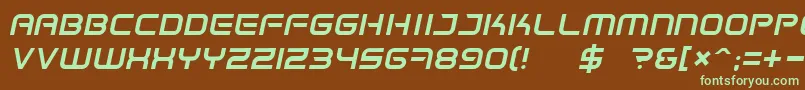 Spacefri Font – Green Fonts on Brown Background