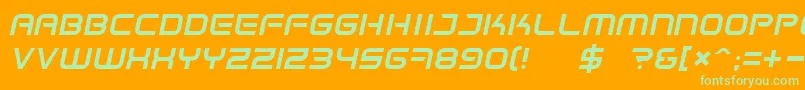 Spacefri Font – Green Fonts on Orange Background