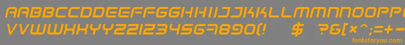 Czcionka Spacefri – pomarańczowe czcionki na szarym tle