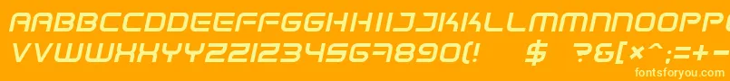 Шрифт Spacefri – жёлтые шрифты на оранжевом фоне