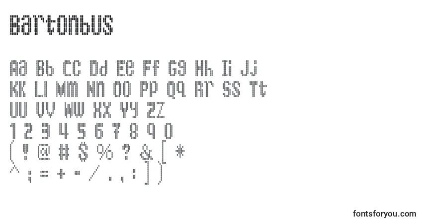 Schriftart Bartonbus – Alphabet, Zahlen, spezielle Symbole