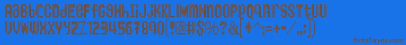 Weitere Informationen zur Bartonbus-Schriftart Bartonbus-Schriftart – Braune Schriften auf blauem Hintergrund