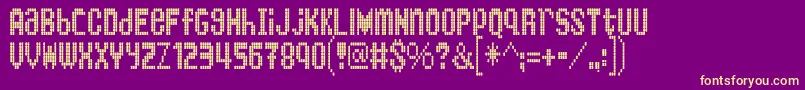 Więcej informacji o czcionce Bartonbus Czcionka Bartonbus – żółte czcionki na fioletowym tle