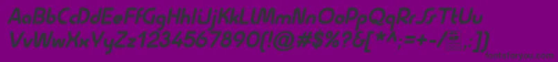 Шрифт QuesatBoldItalicDemo – чёрные шрифты на фиолетовом фоне