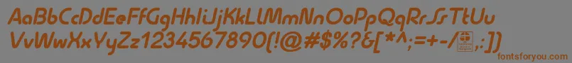 Weitere Informationen zur QuesatBoldItalicDemo-Schriftart QuesatBoldItalicDemo-Schriftart – Braune Schriften auf grauem Hintergrund