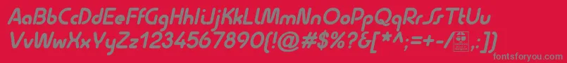 QuesatBoldItalicDemo Font – Gray Fonts on Red Background