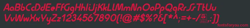 QuesatBoldItalicDemo Font – Red Fonts on Black Background