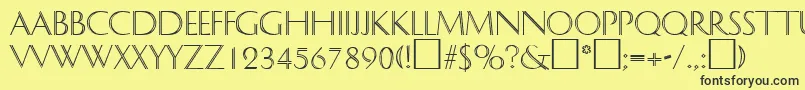 DelphinRegular Font – Black Fonts on Yellow Background