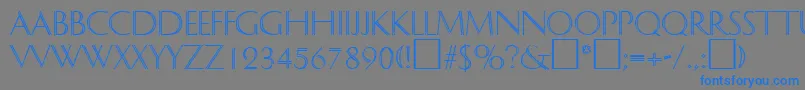 DelphinRegular-Schriftart – Blaue Schriften auf grauem Hintergrund