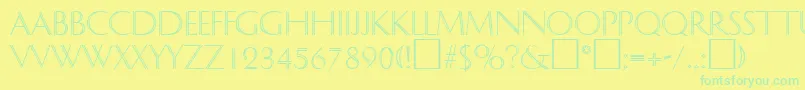 DelphinRegular Font – Green Fonts on Yellow Background