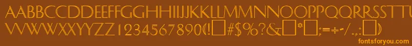 DelphinRegular Font – Orange Fonts on Brown Background