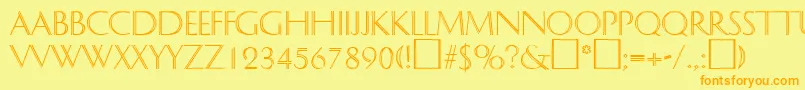 DelphinRegular Font – Orange Fonts on Yellow Background