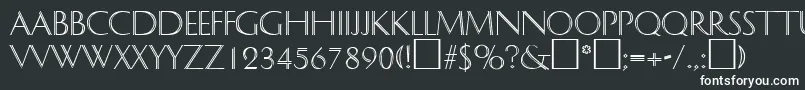 フォントDelphinRegular – 黒い背景に白い文字