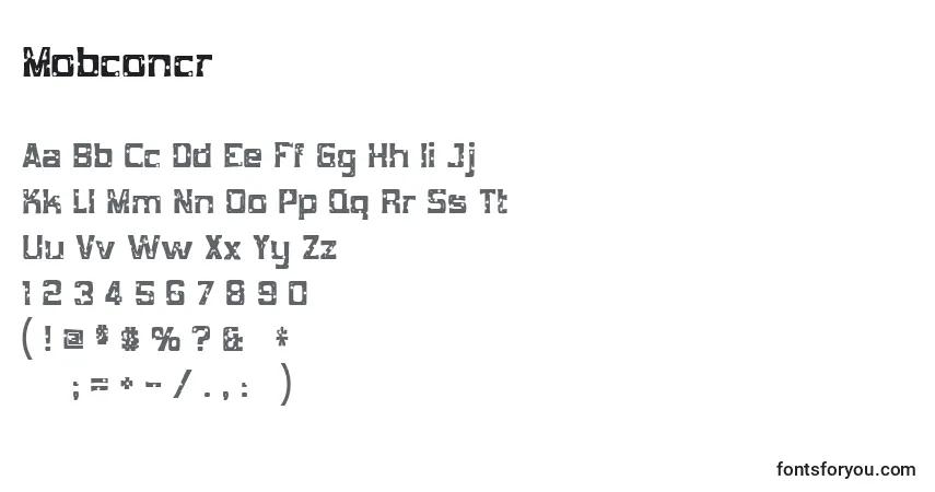 Schriftart Mobconcr – Alphabet, Zahlen, spezielle Symbole