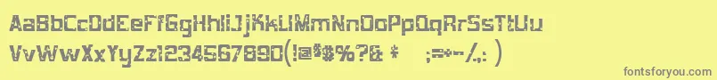 フォントMobconcr – 黄色の背景に灰色の文字