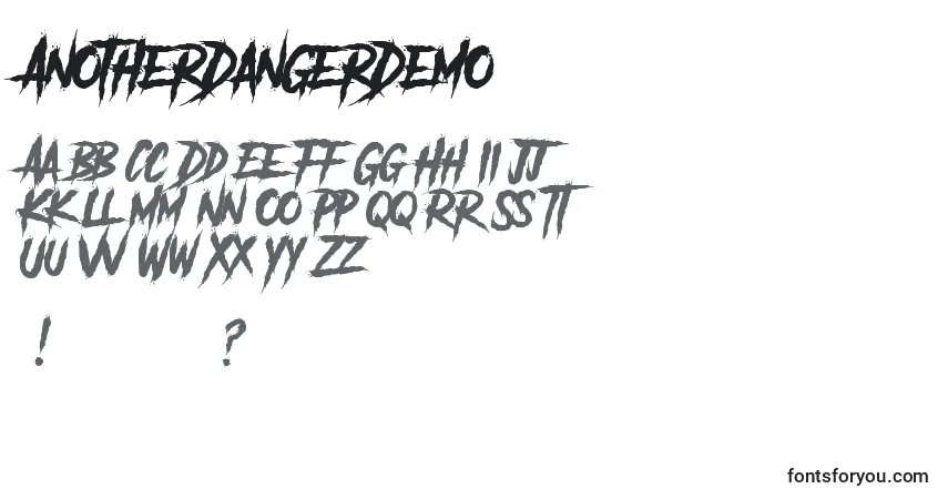 AnotherDangerDemo Font – alphabet, numbers, special characters