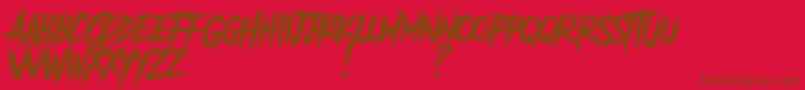 Police AnotherDangerDemo – polices brunes sur fond rouge