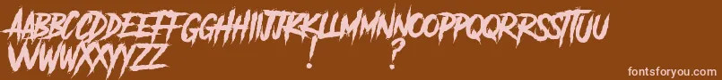AnotherDangerDemo Font – Pink Fonts on Brown Background