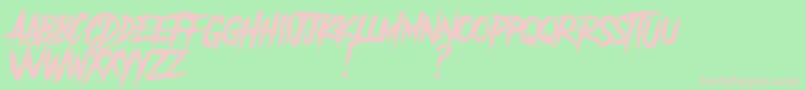 Шрифт AnotherDangerDemo – розовые шрифты на зелёном фоне