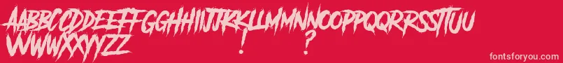 AnotherDangerDemo Font – Pink Fonts on Red Background