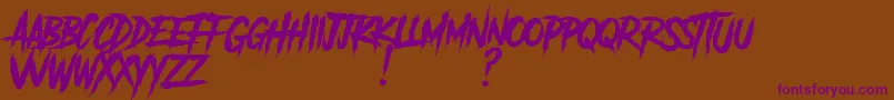 AnotherDangerDemo Font – Purple Fonts on Brown Background