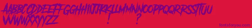 AnotherDangerDemo Font – Purple Fonts on Red Background