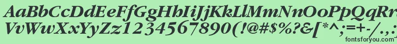 フォントGaramondcBolditalic – 緑の背景に黒い文字