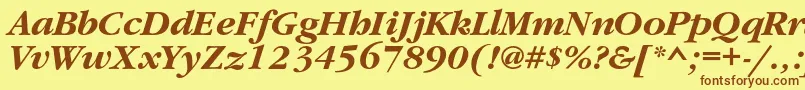 Шрифт GaramondcBolditalic – коричневые шрифты на жёлтом фоне