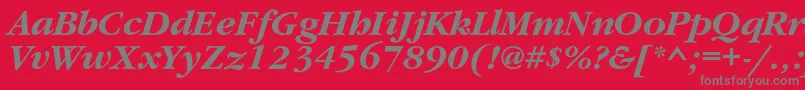 GaramondcBolditalic Font – Gray Fonts on Red Background