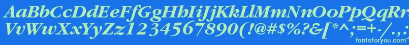 GaramondcBolditalic Font – Green Fonts on Blue Background