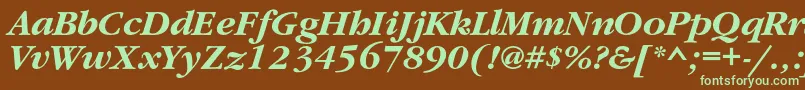 GaramondcBolditalic Font – Green Fonts on Brown Background