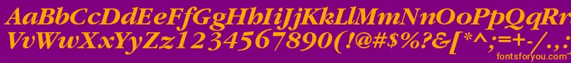 GaramondcBolditalic Font – Orange Fonts on Purple Background