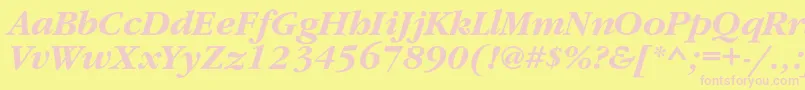 GaramondcBolditalic Font – Pink Fonts on Yellow Background