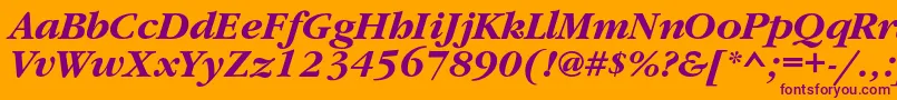 GaramondcBolditalic Font – Purple Fonts on Orange Background