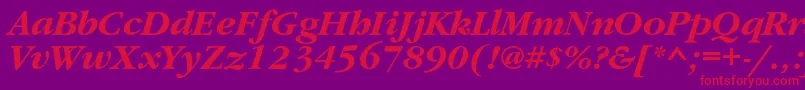 GaramondcBolditalic Font – Red Fonts on Purple Background