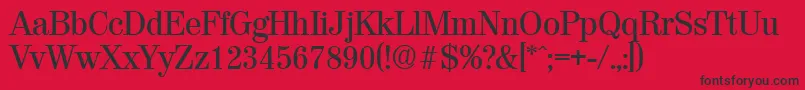 Шрифт ValenciaMedium – чёрные шрифты на красном фоне