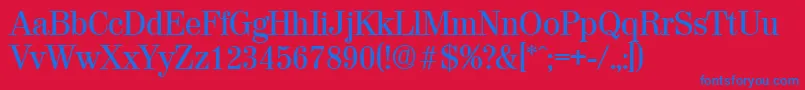 Шрифт ValenciaMedium – синие шрифты на красном фоне