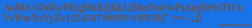 Шрифт ValenciaMedium – коричневые шрифты на синем фоне