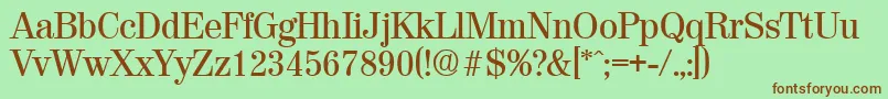Шрифт ValenciaMedium – коричневые шрифты на зелёном фоне