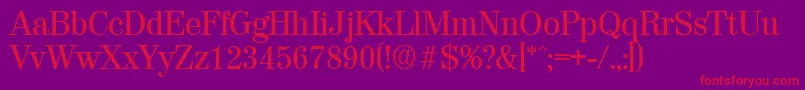 ValenciaMedium-Schriftart – Rote Schriften auf violettem Hintergrund