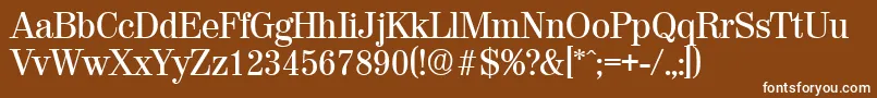 Шрифт ValenciaMedium – белые шрифты на коричневом фоне