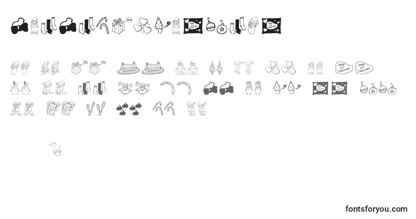 Шрифт Pimpmychristmas – алфавит, цифры, специальные символы