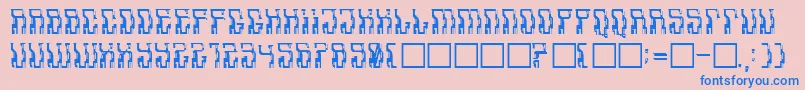 Aadavalus-Schriftart – Blaue Schriften auf rosa Hintergrund