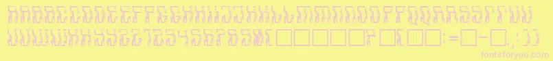 Aadavalus Font – Pink Fonts on Yellow Background