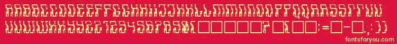 Aadavalus Font – Yellow Fonts on Red Background