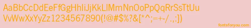 フォントNewcastleRegular – オレンジの文字がピンクの背景にあります。