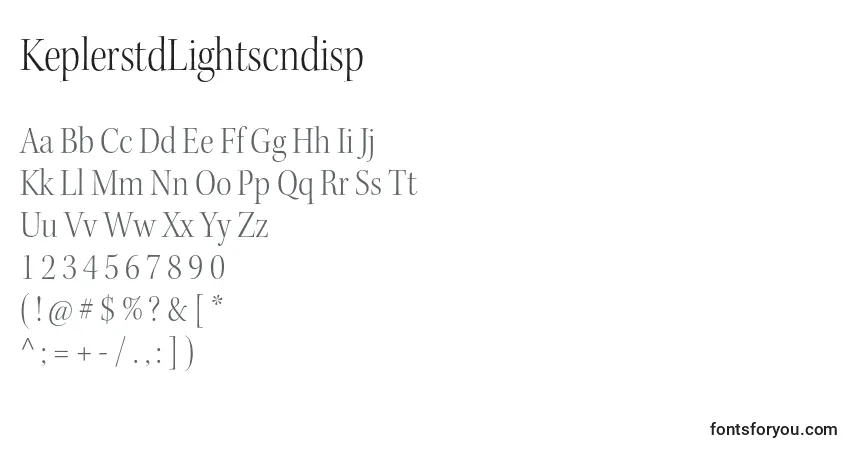 KeplerstdLightscndisp-fontti – aakkoset, numerot, erikoismerkit